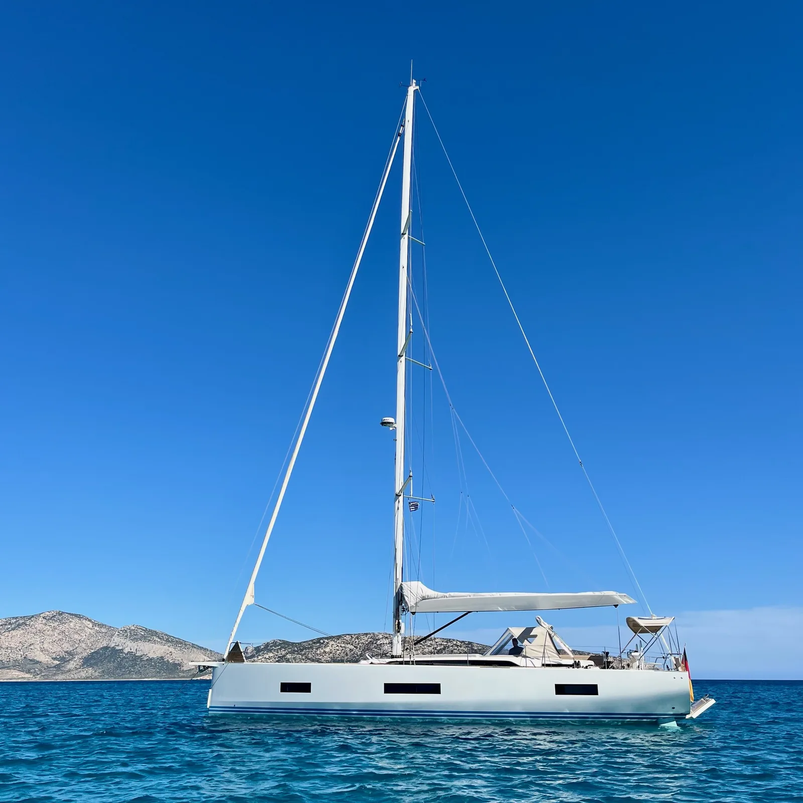 NAIS resting in clear Greek water